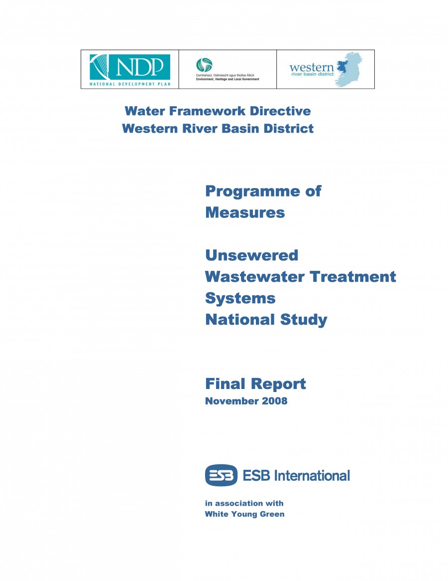 Unsewered Wastewater Treatment Systems National Study (2008)