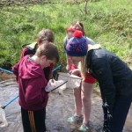 Students and teacher from Kilfane National School taking part in “StreamScapes Loobagh”