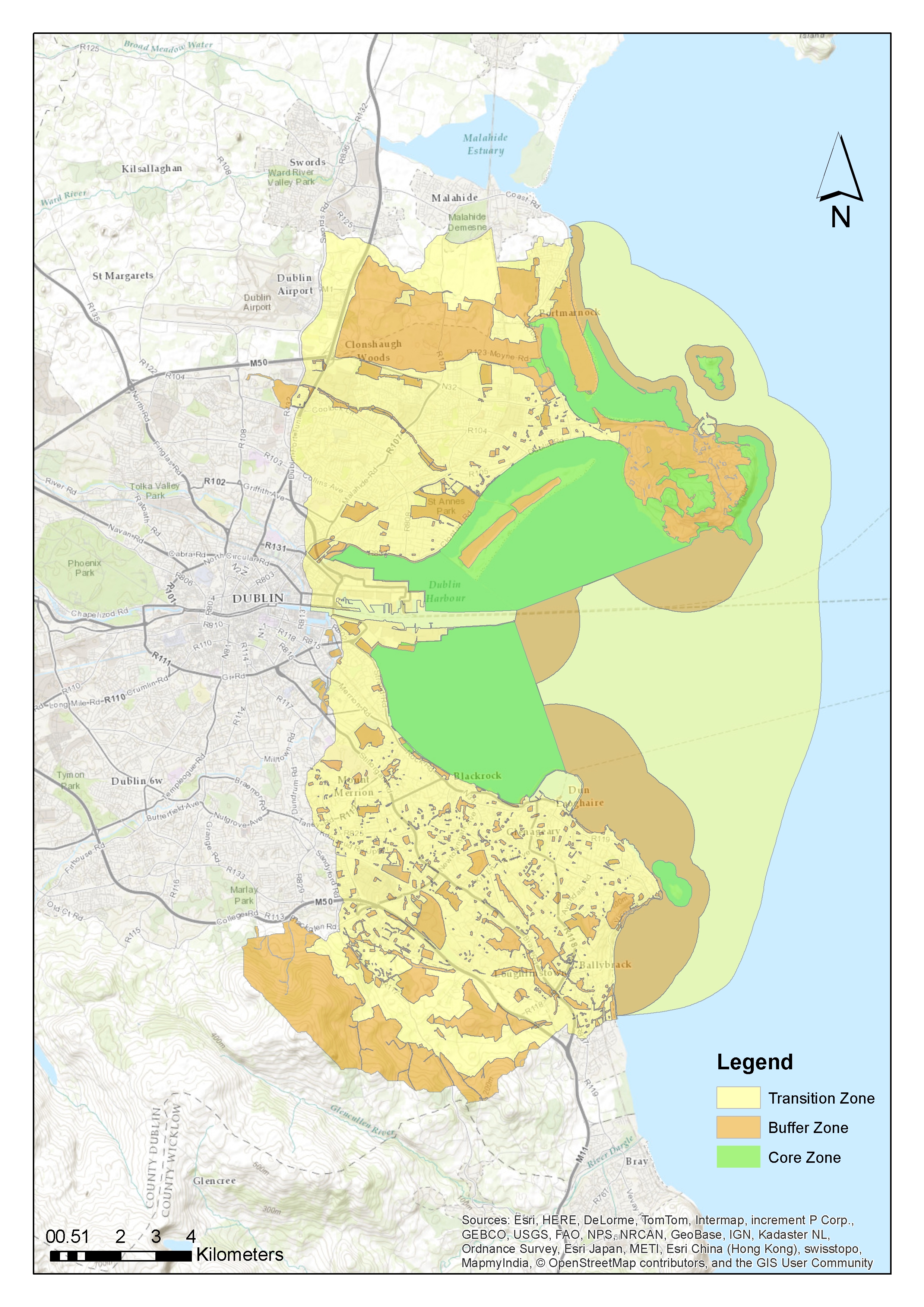 Dublin Bay Biosphere Zoning Map