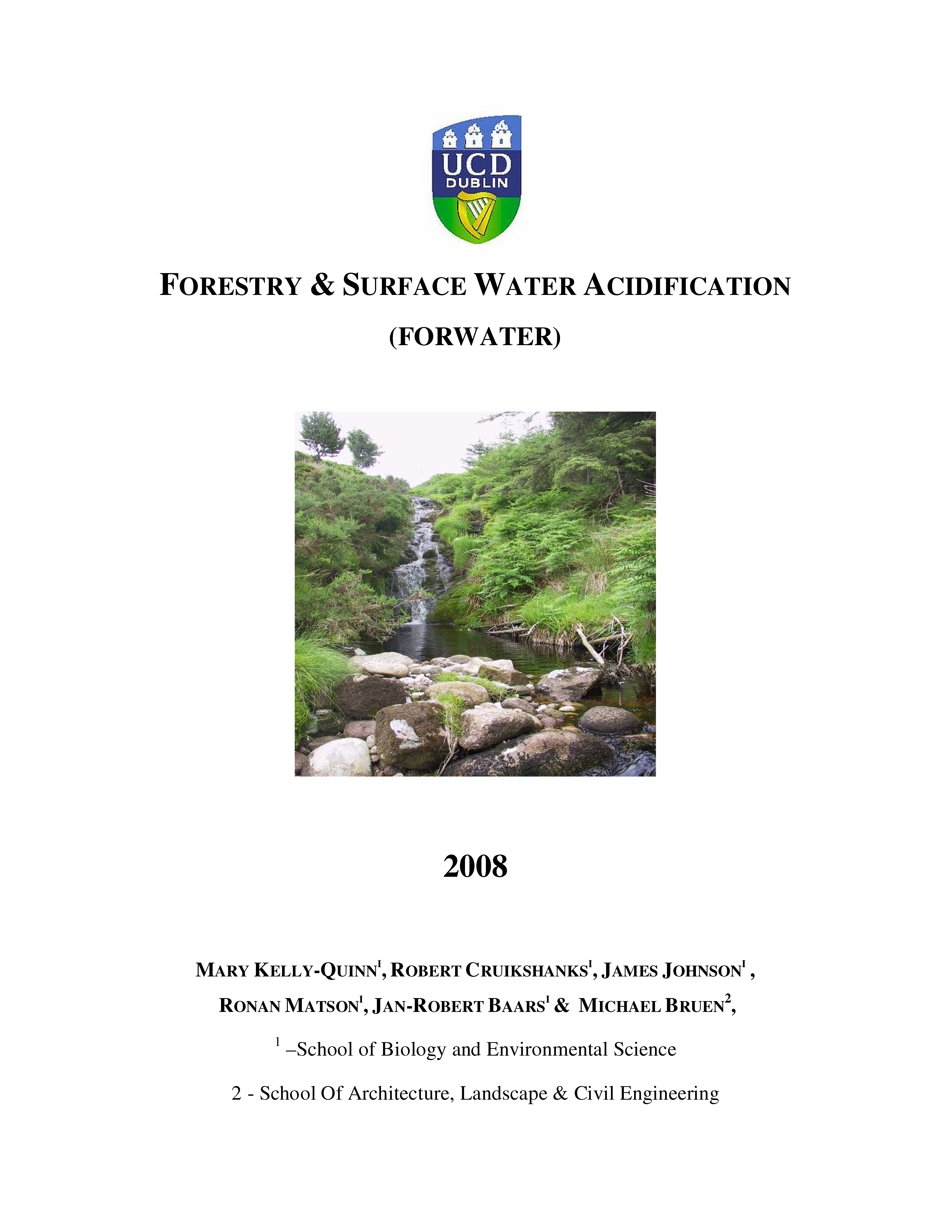 Cover from Forestry and Surface Water Acidification-FORWATER