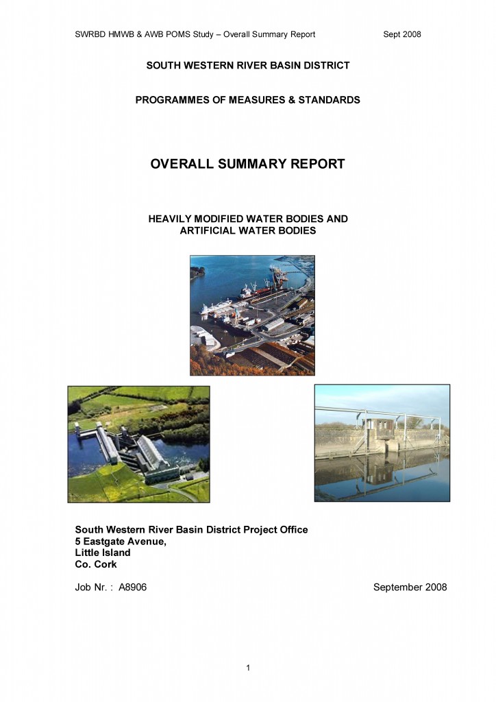 Heavily Modified and Artificial Waterbodies (2008) Catchments.ie