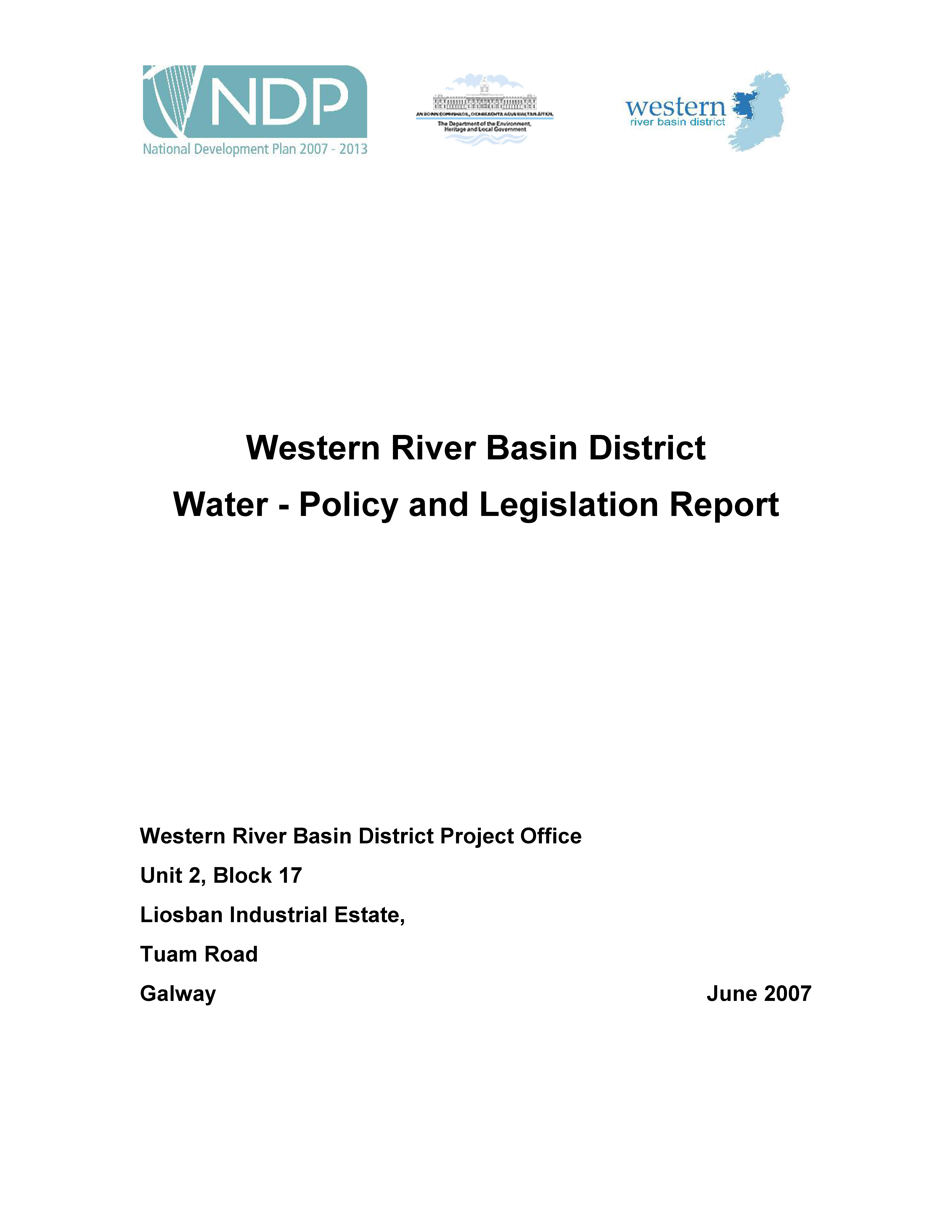 Cover from WRBD Legislative Review _ Final_June_2007