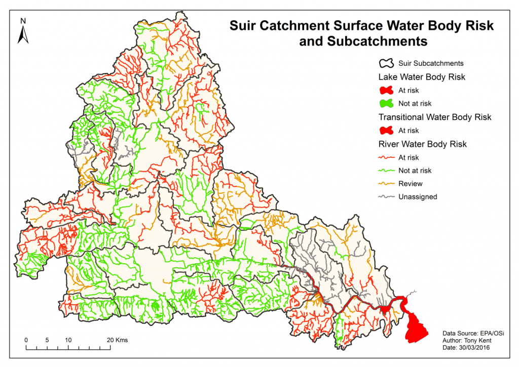 Risk of surface waters not meeting water quality objectives