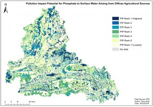 Pollution Impact Potential for Phosphate to surface water from diffuse agricultural sources