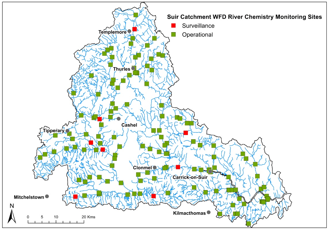 Suir Catchment WFD River Chemistry Monitoring Sites