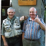 Martin and Willie at an angler's hut