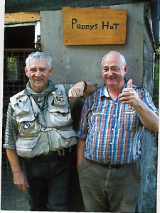 Martin and Willie at an angler's hut