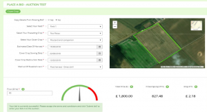 Farmers can adjust their bid at any point throughout the auction, and once closed we can calculate the most costeffective combination of bids to meet the given target.