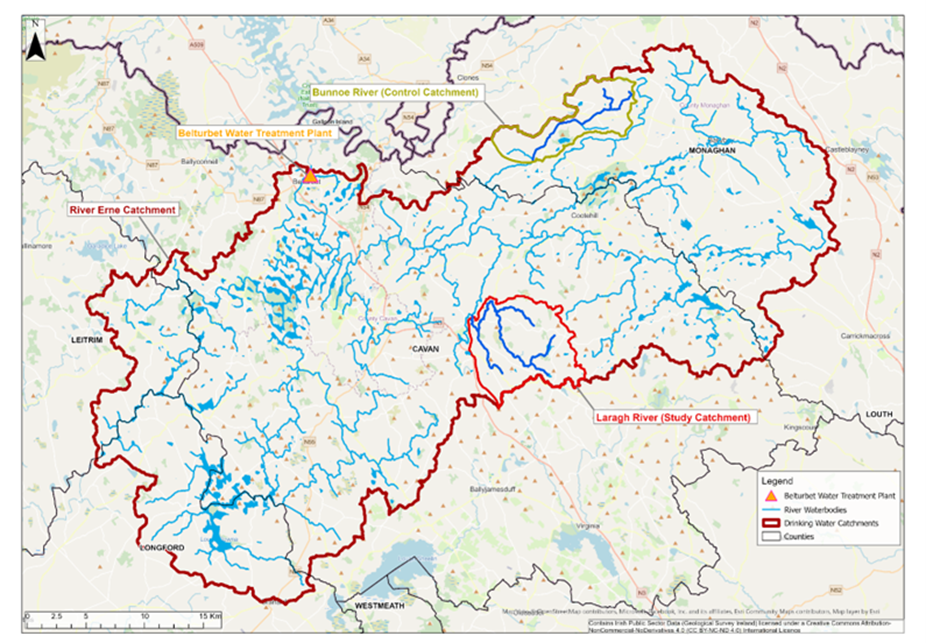 A map view of the Larah Catchment, Co.Cavan