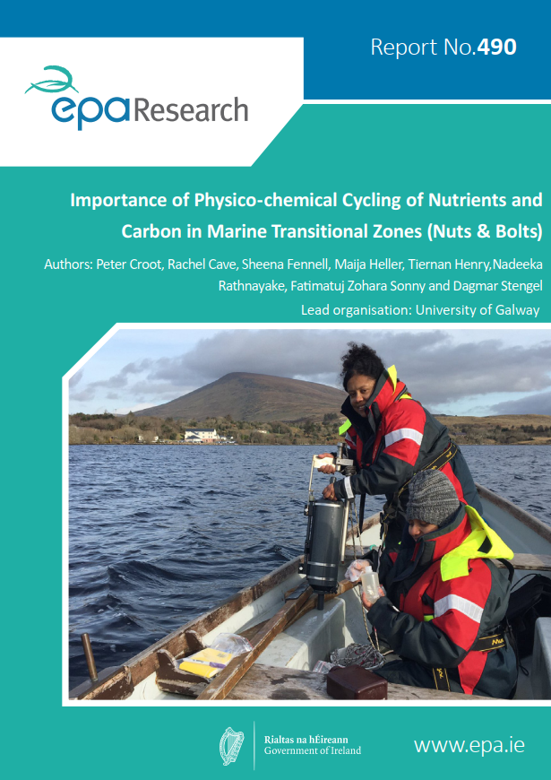 Nuts and Bolts Report – Cover showing researchers on a boat collecting water samples.
