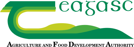 Teagasc logo featuring a green and yellow graphic with the text Teagasc, Agriculture and Food Development Authority.