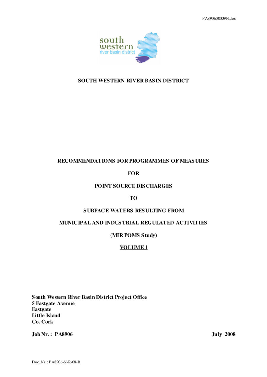 Municipal and Industrial Regulated Activities (2008)