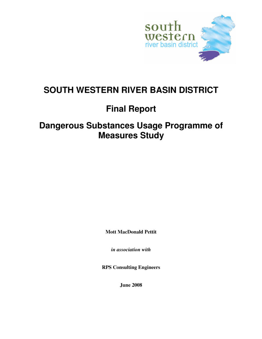 Dangerous Substances Usage Programme of Measures Study (2008)